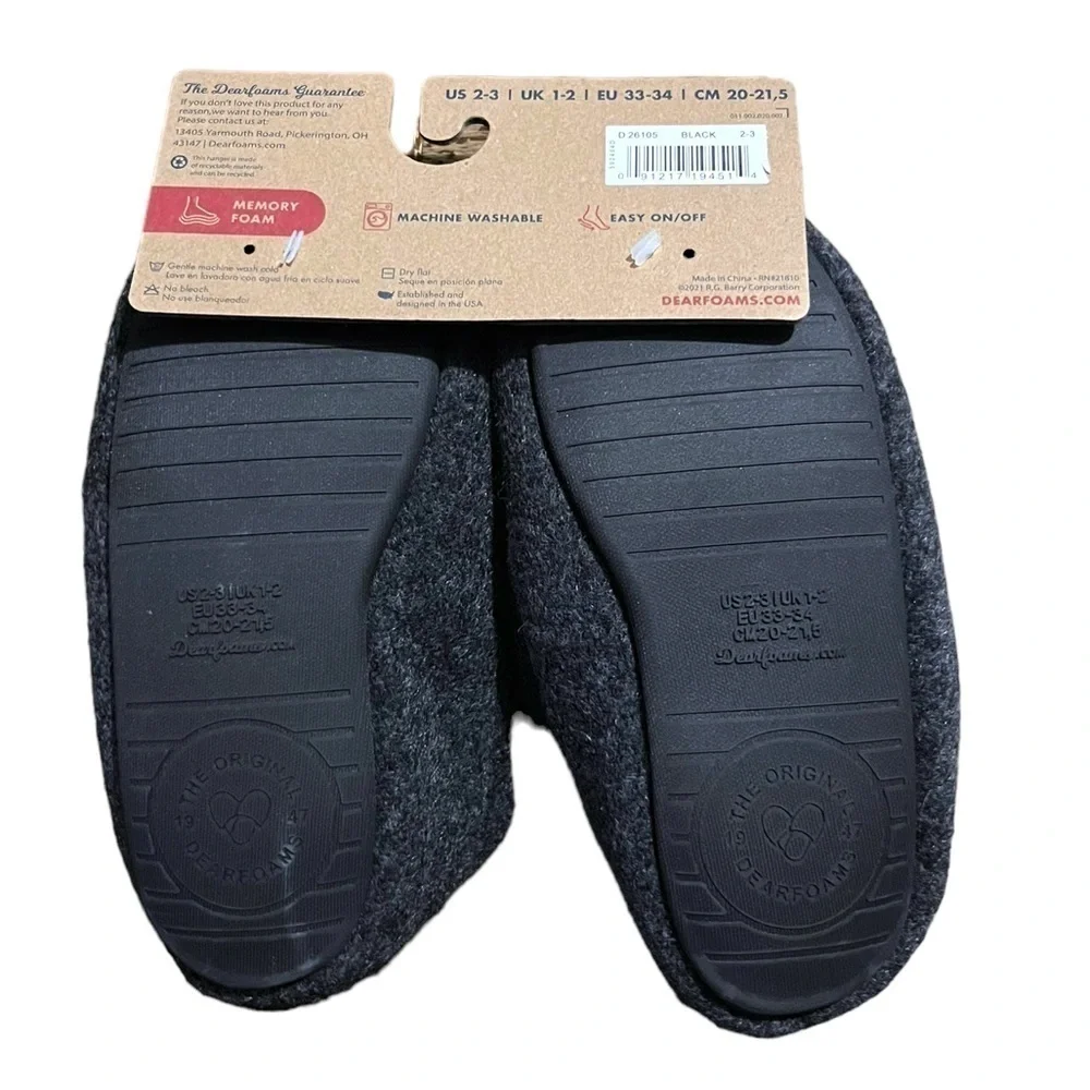 NWT Kids DEARFOAMS Hunter Felted Microwool Moccasin Slipper Buffalo Plaid 2/3